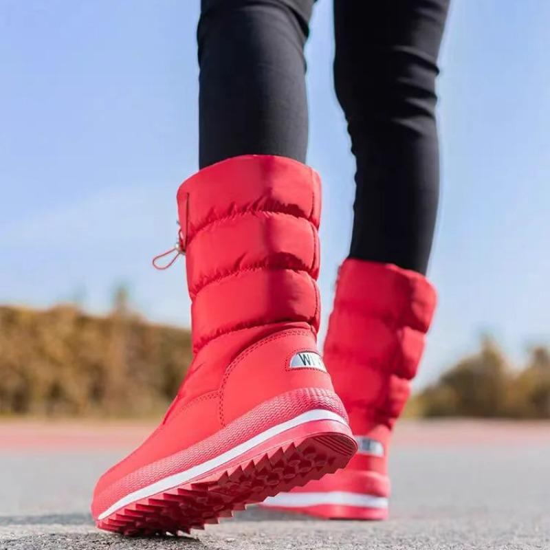 Зимние сапоги для женщин Толстые плюшевые теплые хлопковые сапоги Женские зимние сапоги до середины икры Зимние сапоги на платформе для женщин Botas Mujer