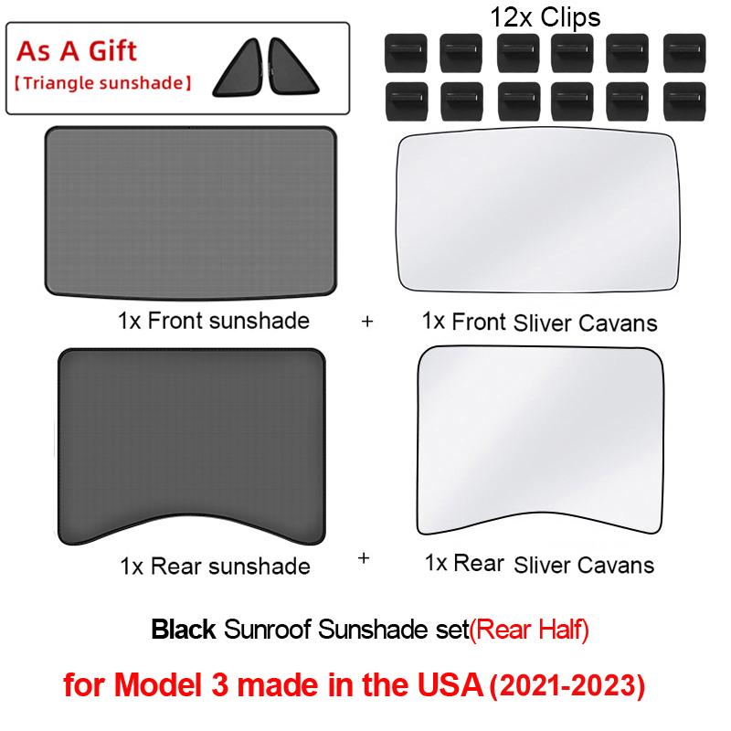 Модернизируйте солнцезащитные шторки для Tesla Model 3 Y 2023. Солнцезащитная шторка на стеклянной крыше. Передний задний люк на крыше. Ветровое стекло. Защитная шторка на крыше. Защитная сетка.