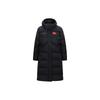 Champion All-Weather Series Solid Color Hooded Zipper Mid-Length Down Jacket Women Outerwear Black 162140904-2