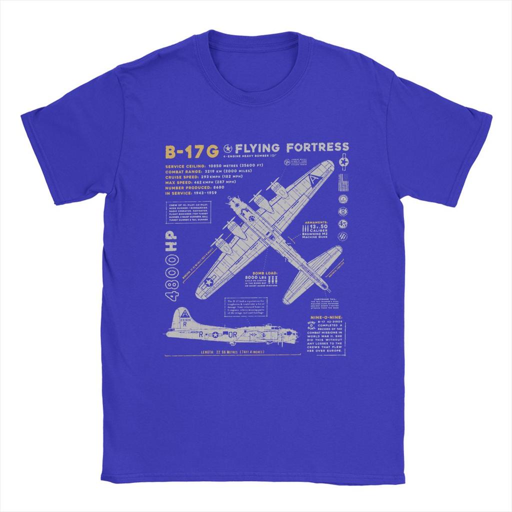 Мужские футболки B-17 Flying Fortress Humor Хлопковые футболки Истребитель Самолет Самолет Футболка Топы 4XL 5XL