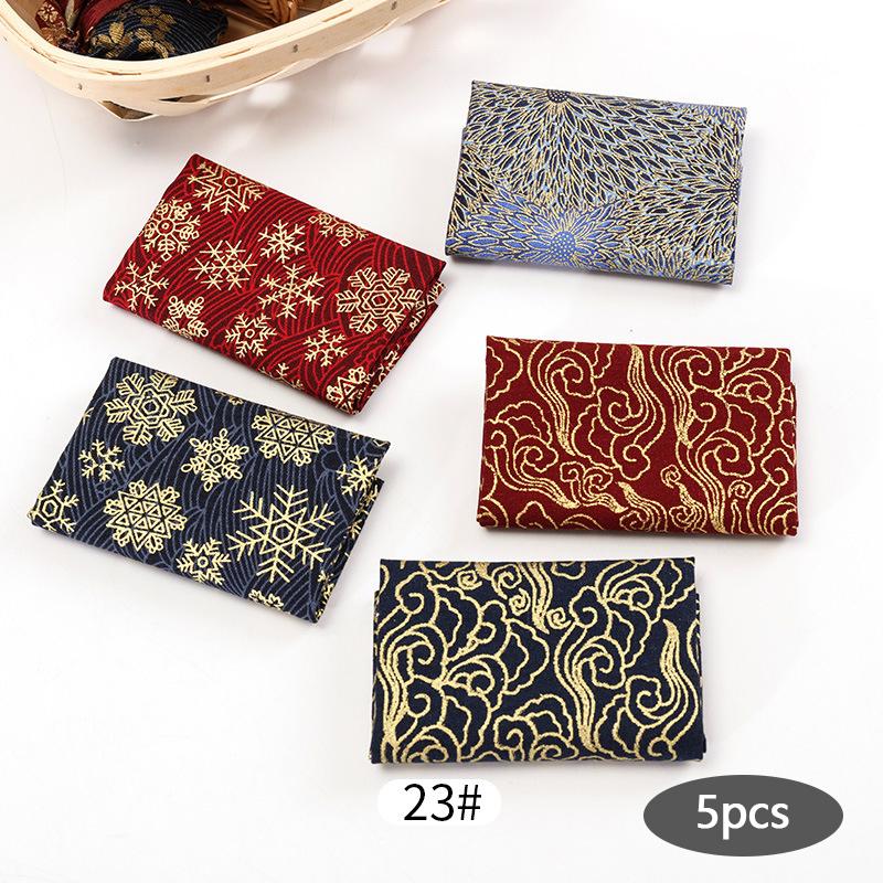 5 шт. Разноцветная хлопчатобумажная ткань для одежды для кукол ручной работы, мелкая цветочная ткань, набивная ткань, материал для пэчворка ручной работы, сделай сам