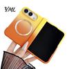 Scratch Resistant Lens Guard Case Magnetic for iPhone, Gradient Skin-like Protective Cover with Built-in Ring Comprehensive Coverage Foldable