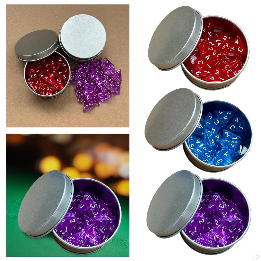 Набор из 25 четырехсторонних кубиков для ролевых игр, набор акриловых многогранников, D4, 16 мм