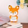 Handmade Crochet Positive Fox Figurine with Inspirational Message Card Cute Orange and White Knit Fox for Home Emotional Support