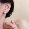 Cherry Blossom Pink Steamed Bread Pearl Stud Earrings Shijia Temperament Advanced Sense S Silver Needle Earrings Korean Temperament Versatile Earrings