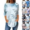 Рубашки с рукавом 3/4 для женщин, милые топы, футболки с рисунком, блузки, повседневные базовые топы больших размеров, пуловеры