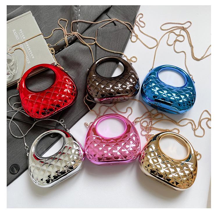 Мини-акриловая сумка-полумесяц класса люкс - Нишевая мода, кошелек для помады и монет через плечо