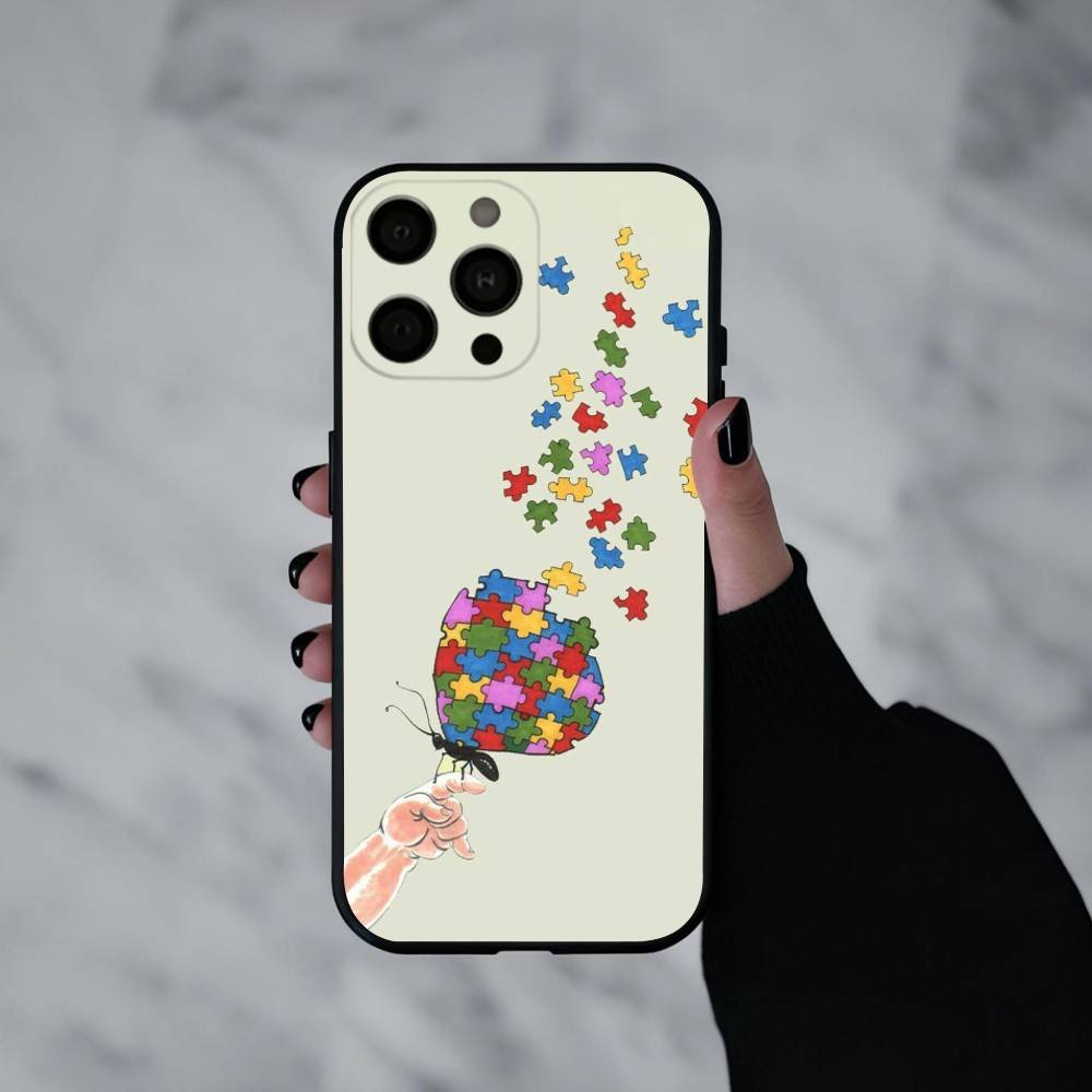 Puzzle Art Support Autism Phone Case Silicone Soft For IPhone 17pro 16 15 14 13 12 11 X XR Plus Pro Max Plus