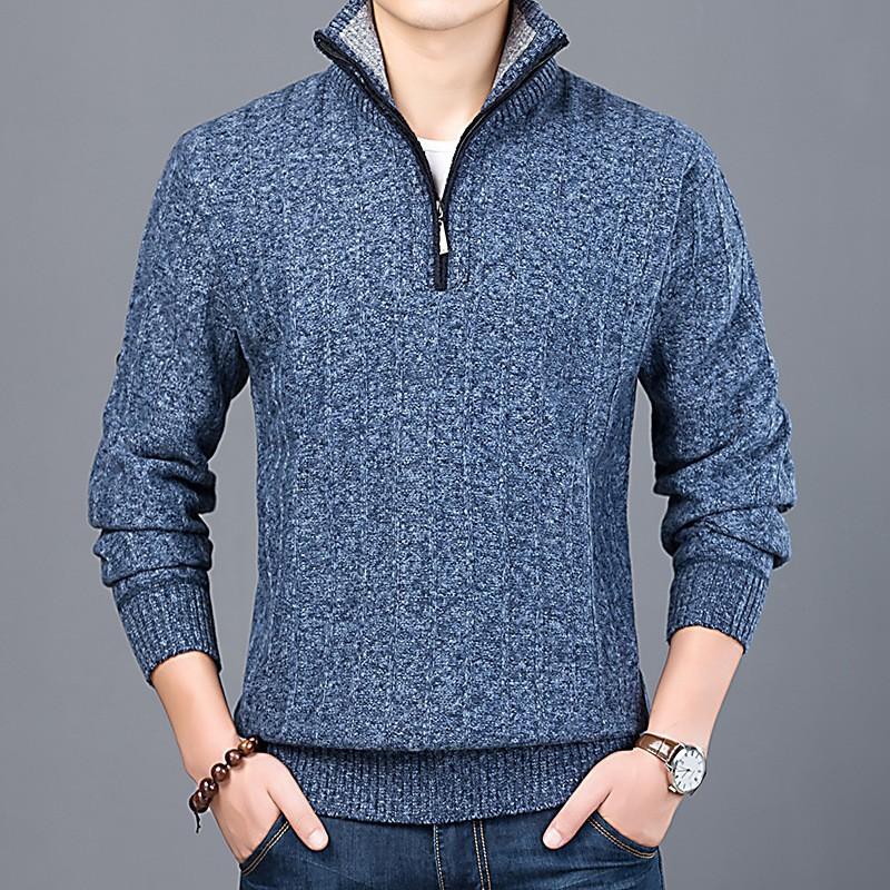 Men'S Comfortable, Simple, Fashionable And Atmospheric Semi-Turtleneck Design Light And Casual Solid Color Top