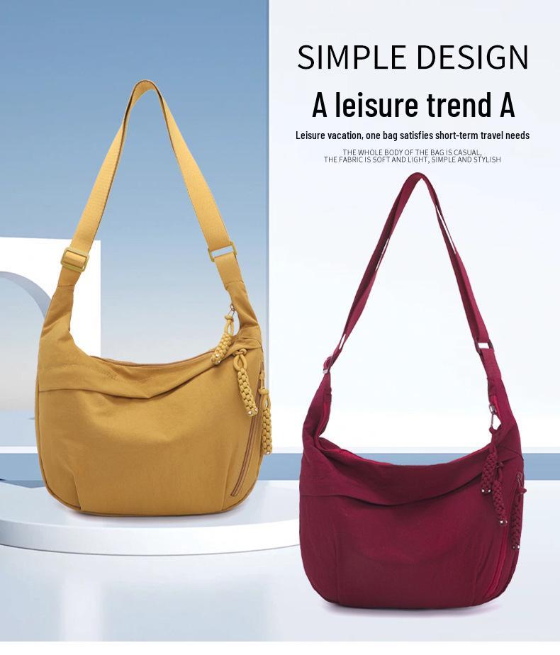 2025 Женская сумка кроссбоди через плечо большой вместимости и легкая - Универсальный высококлассный стиль «пельмень» для поездок на работу