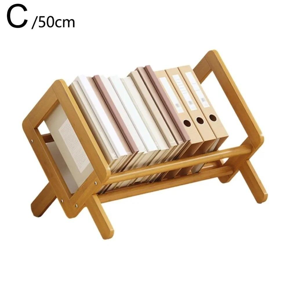 New Retro Wooden Desktop Bookshelf Stable Space-saving Tilting Book Shelf Multi-Purpose Desk Bookshelf Office