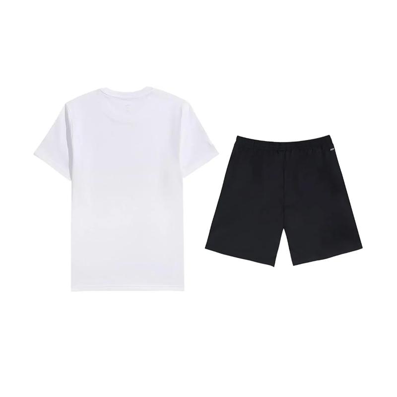 Li-Ning Однотонный Простой Приятный к коже Удобный Дышащий Универсальный Пуловер с круглым вырезом Футболка с коротким рукавом Повседневный Спортивный костюм AHSUA49-1+YKSV147-2