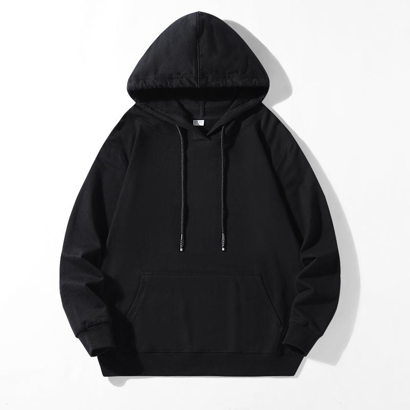 2024 Fashion Men Casual Hoodie Basic Pullovers Sweatshirts Loose Women Solid Color Hoodies Oversize Black Sweatshirt Tops