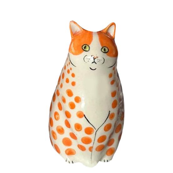 Dotted Cat Flower Vase Desktop Decoration Resin Cartoon Kitten Floral Plants Vase Indoor Real Dried Flower Holder Floral Arrangement Container