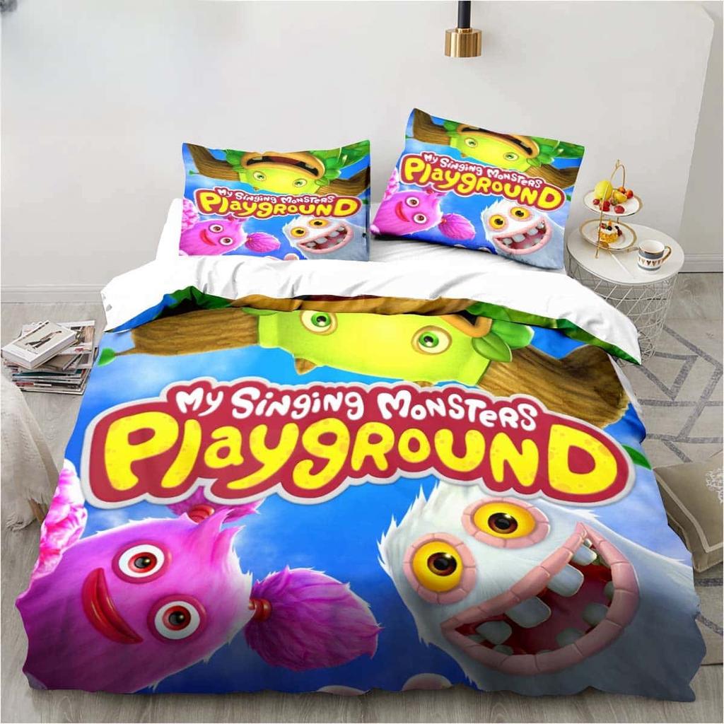 3D Print My Game Singing Monsters Bedding Sets Comforter Quilt Bed Cover Duvet Cover Pillow Case 2-3 Pieces Sets Kids Adult Size