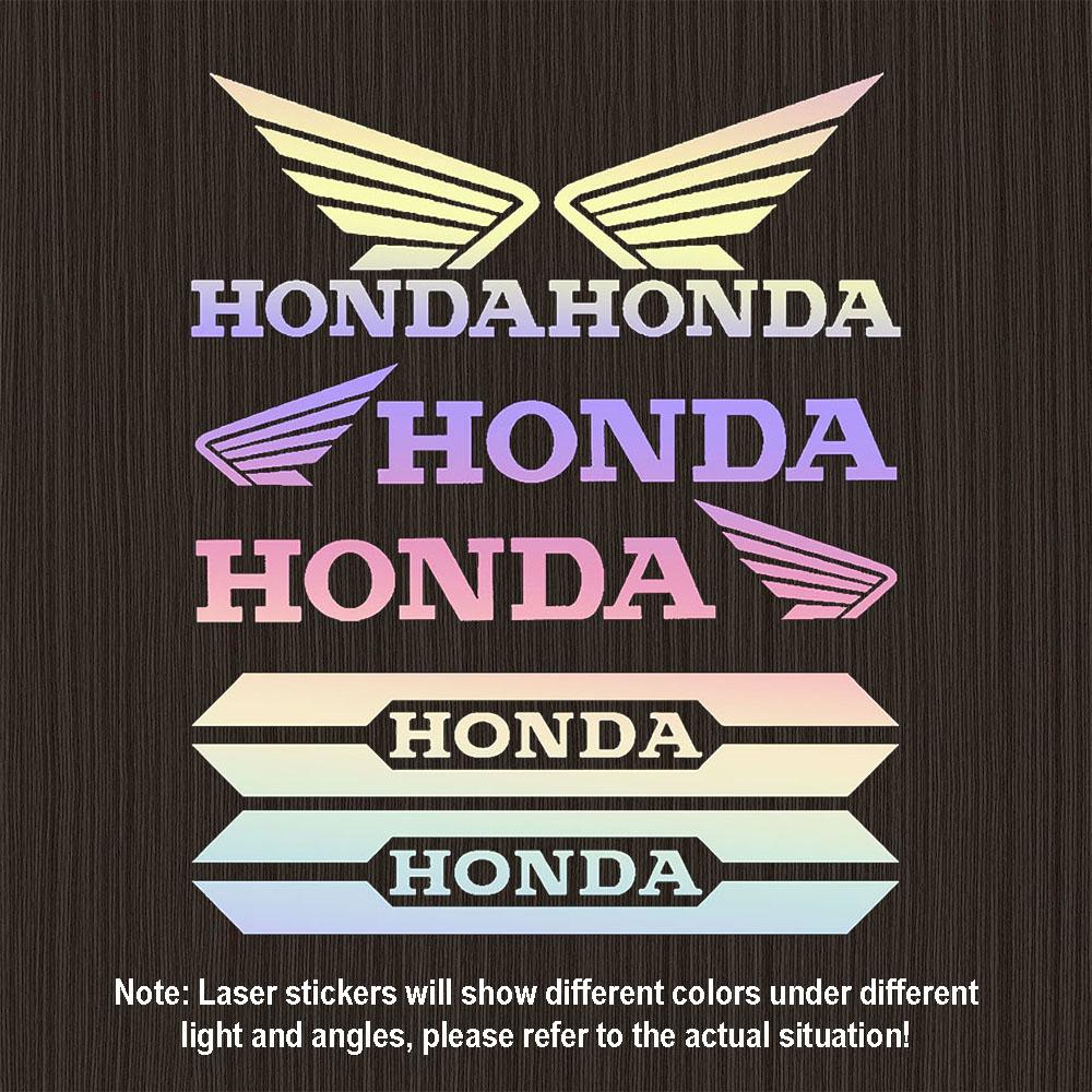 WRS2  Motorcycle Stickers for HONDA Car Logo Reflective Laser Stickers Racing Helmet Decals Tail Box Shock Absorber Decoration