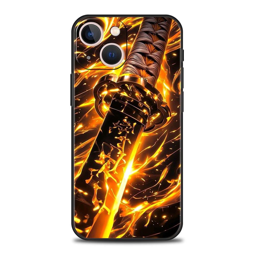 Креативный чехол-бампер 'Меч' для iPhone 17 16 15 14 13 12 Pro Max 11 Pro Max 17 AIR Plus Ударопрочный Мягкий ТПУ Сумки