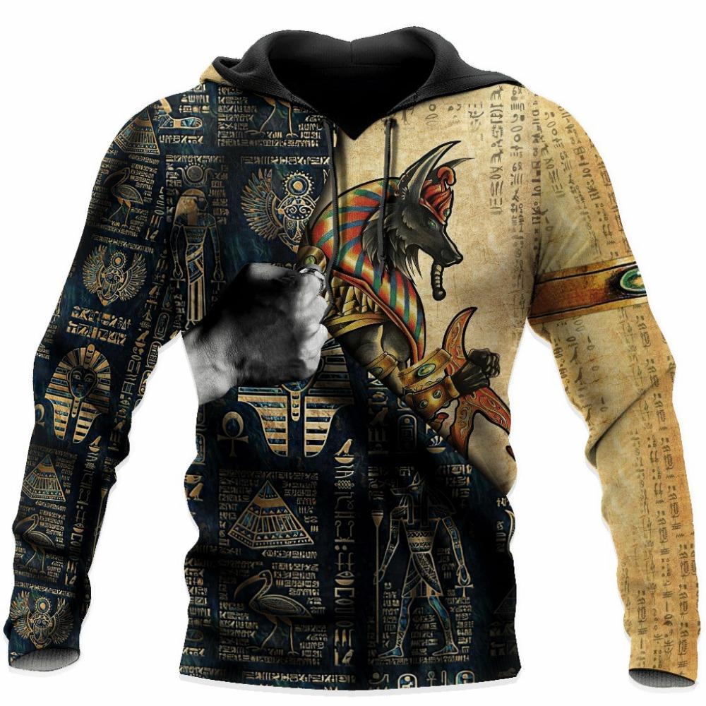 Мужская толстовка с капюшоном Eygpt Anubis Design Hoodies 3D Print Graphic Tops Autumn Long Sleeve Streetwear Hooded Hoodie For Men Clothes