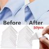50PCS Self Adhesive Collar Styling Tape Fixed Pads Invisible Shirt Collar Support Anti-roll Stand Collar Shaper Women Men