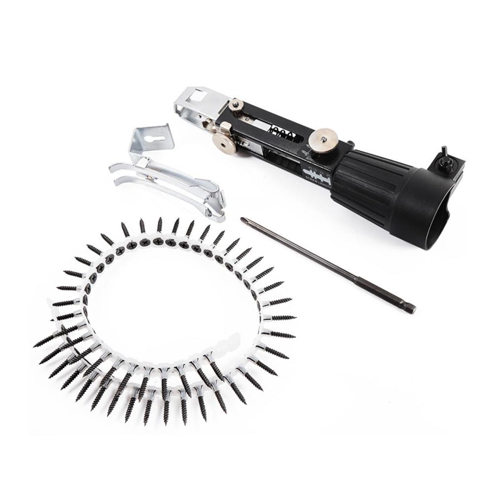 Автоматический адаптер для пистолета для гвоздей с винтовой цепью для электрической дрели, деревообрабатывающего инструмента, аккумуляторной дрели с 50 винтами