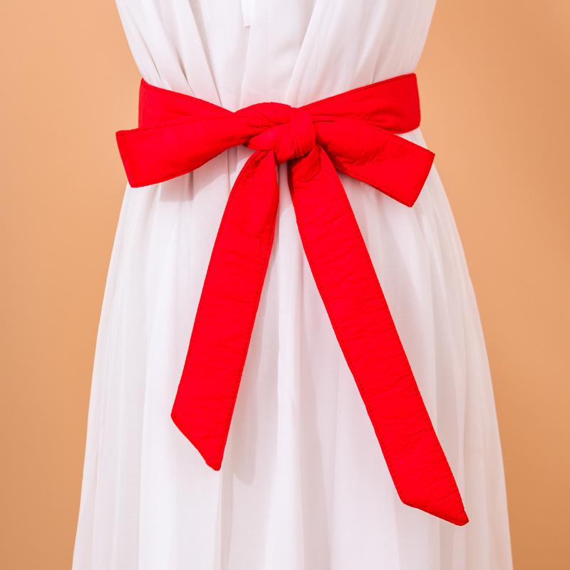 Women's Thin Knotted Belt for Down Jackets and Skirt Decoration - Trendy Canvas Design