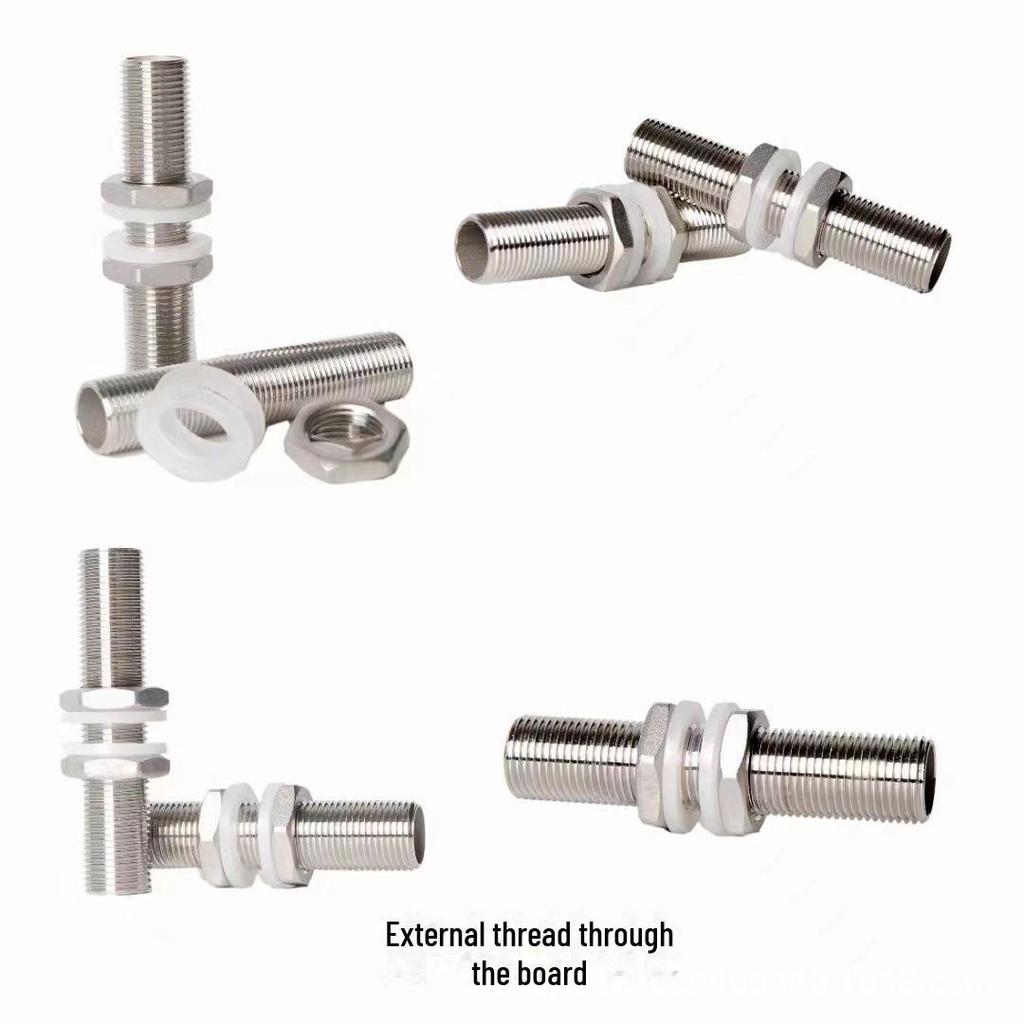 «Замок водонапорной башни из нержавеющей стали 304»: Внешняя резьба, удлиненное соединение резервуара, соединитель через пластину (4 очка, 6 очков, 1 дюйм)"