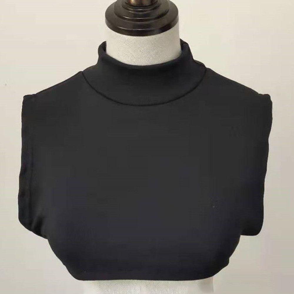 Women Soft Modal Fake Collar Turtleneck Solid Color Muslim Hijab Extensions Mock Neck Cover Blouse Sweater Detachable Collars