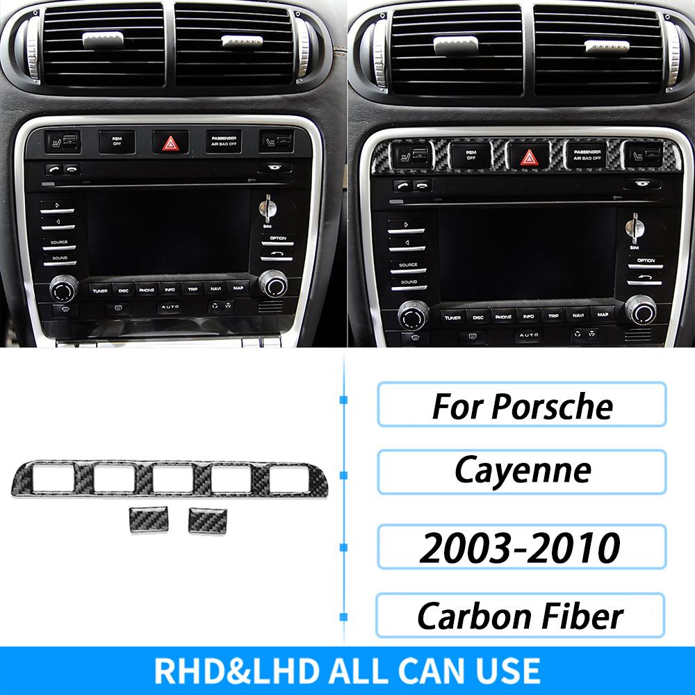 For Porsche Cayenne Sport SUV 2003-2010 Carbon Fiber Gear Shift Air Outlet Trim Set Car Interior Decoration Accessories Sticker