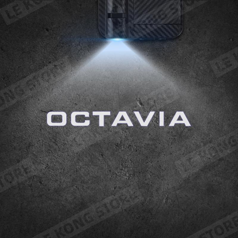 ZDVK6 For Skoda Octavia Superb Karoq 4X4 Emblem Car Door Light Welcome Wireless Laser Projector Auto Decoration HD LED
