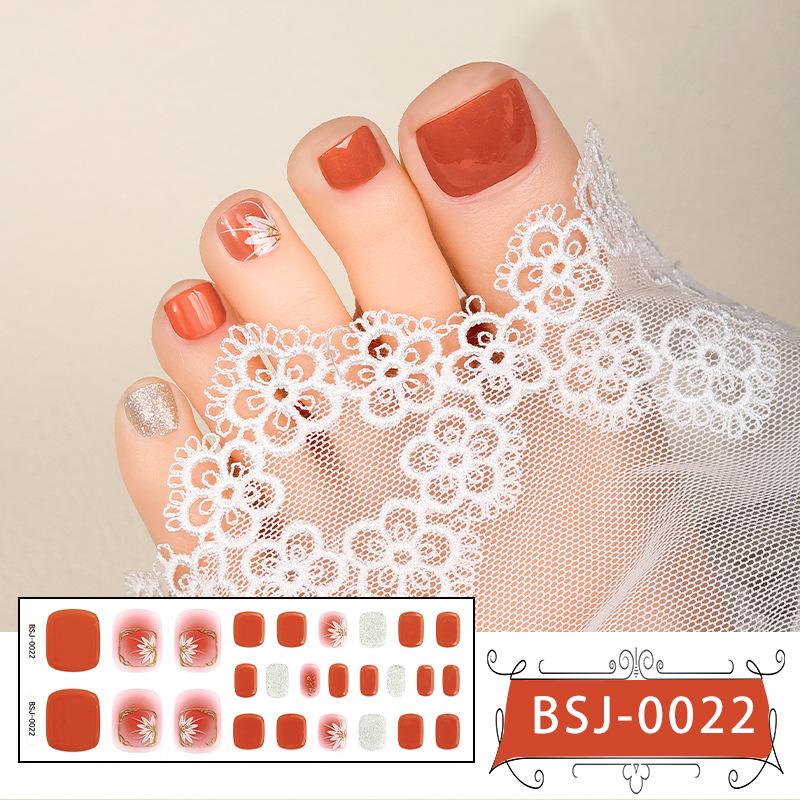 New Gel Manicure Stickers Toe Stickers Waterproof Hot Stamping Semi-cured Nail Stickers