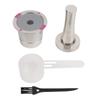 Reusable Coffee Capsule Stainless Steel Refillable Coffee Filter Pod with Tamper Brush and Spoon