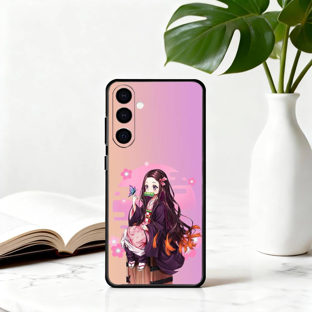 De-mon N-Nezuko K-Kamado S-Slay-er Phone Case For Samsung Galaxy A73,A72,A71,A70,A53,A52,A51,Others Soft Black Cover