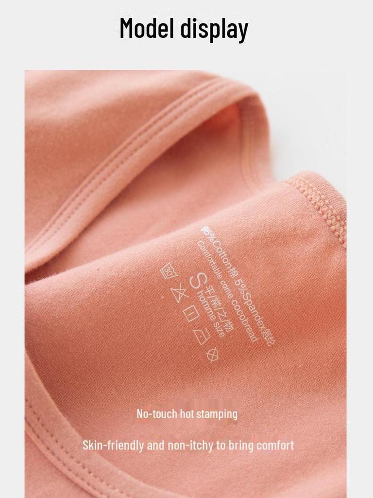 Женский однотонный топ из чистого хлопка с длинными рукавами