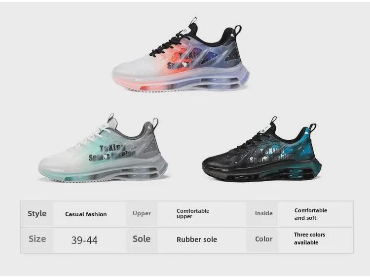 Men's Summer 2024 Breathable Shock-Absorbing Air Cushion Mesh Running Shoes Height-Increasing Korean Style.