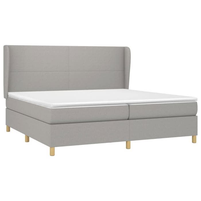 Maison Exclusive - Sommier à lattes de lit avec matelas Gris clair 200x200cm Tissu