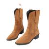Plus Size 35-43 Cowboy Boots Embroidered Retro Western Boots Women's New Autumn/Winter Coarse Heel Middle Sleeve Knight Boots