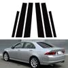 6Pcs Glossy Black Car Door Window Column BC Pillar Post Cover Trim PC Material Sticker Fit For Acura TSX 2004-2008