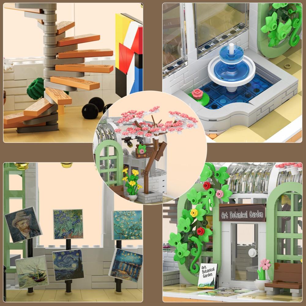 Нетоксичные 1482 детали Строительные блоки Ботанический сад Прозрачный Уличная сцена Цветочный домик Модель Настольное украшение Игрушки для детей Праздничные подарки