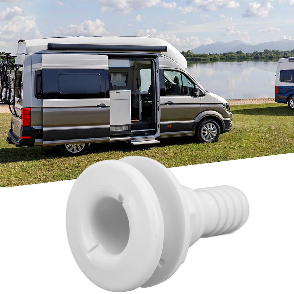 1in Thru Hull Fitting ABS Straight Resistant Hose Connection Accessory for Boats Marines