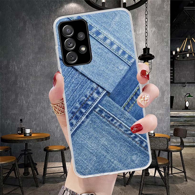 Джинсовый Ковбойский Деним С Принтом Мягкий Чехол Для Телефона Для Samsung Galaxy S22 S23 S24 S25 Edge S26 Ultra S20 FE S21 Plus + Fundas Coque Gala
