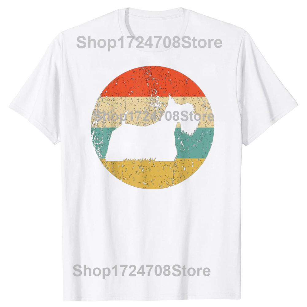 Забавный шотландский терьер винтажный ретро футболка Скотти собака мужская женская модная повседневная футболка 100% хлопок свободная футболка оверсайз