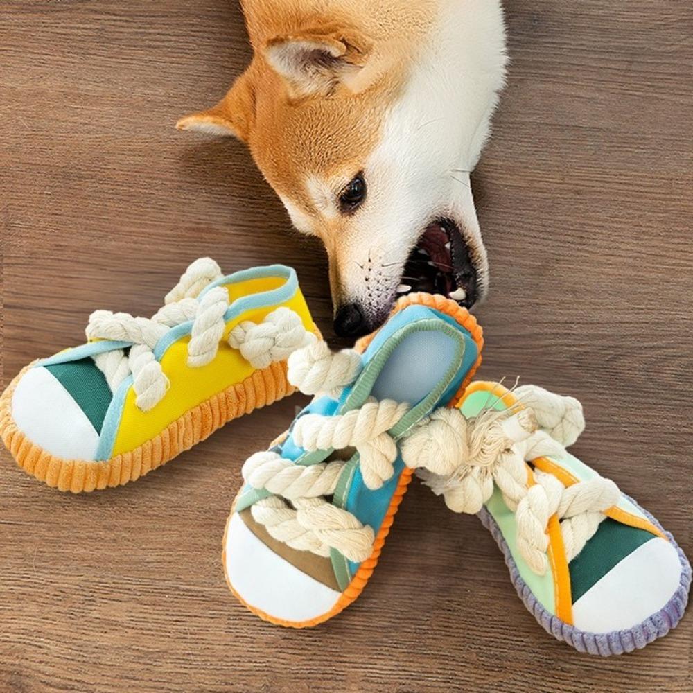 with Cotton Rope Dog Teeth Grinding Slippers Bite Resistant Dog Sound Making Toys  Relieve Boredom