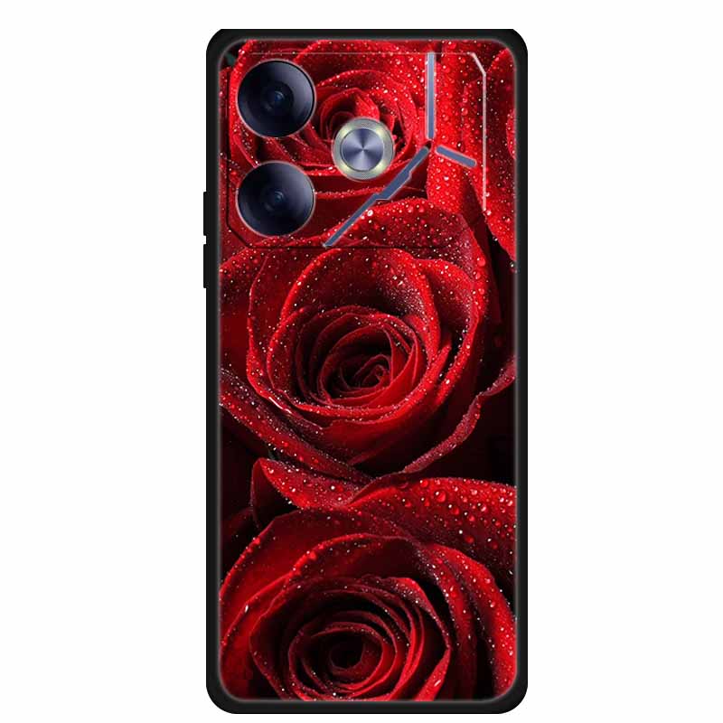 Чехол для телефона Tecno Pova 6 Задняя крышка Ударопрочный Черный Силикон Мягкий Funda для Tecno Pova 6 Чехол Pova6 6.78" Capas Coque