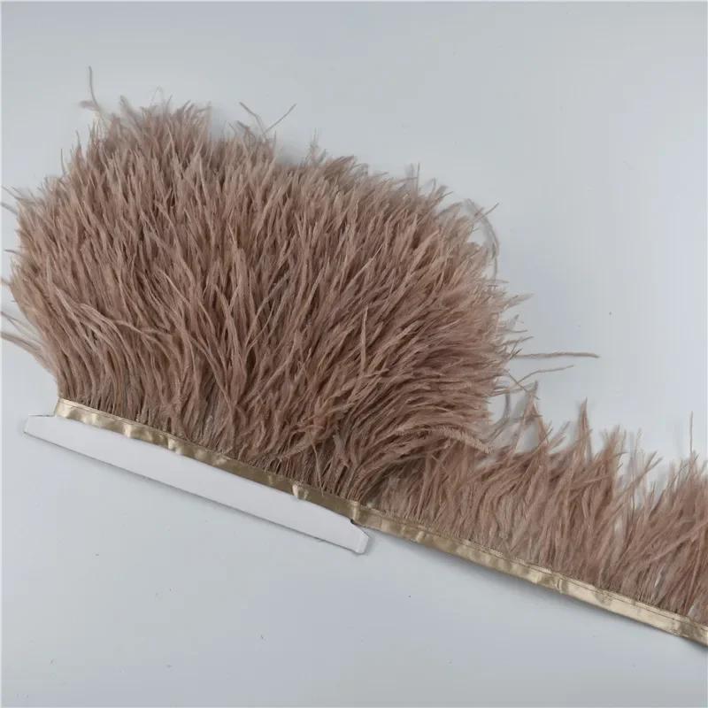 1M 5M 10Meter 8-10Cm Black Ostrich Feather Trims Natural White Ostrich Feather For Craft Ribbon Fringe For Skirt Party Clothing