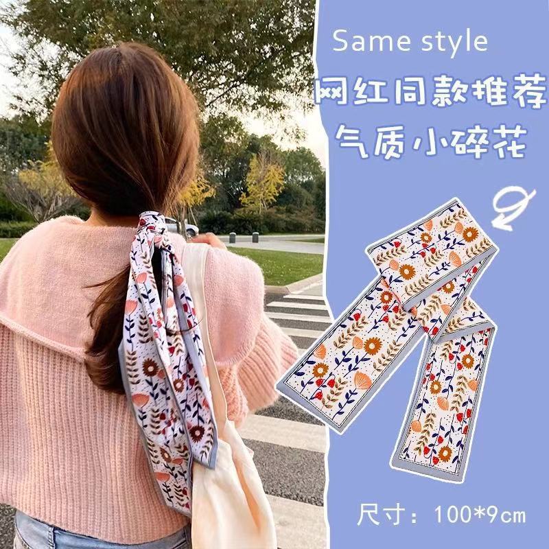 Шелковый шарф Qiandongge, повязка на голову в стиле ретро, завязанный хвост, бант, лента, повязка на голову, повязка на голову Mori Series