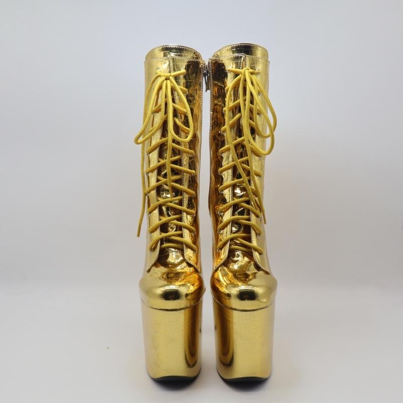 Желтые короткие ботинки 20 см, обувь для танцовщиц ночного клуба, обувь для pole dance для выступлений, полый YKC на супервысоком каблуке с рисунком змеи