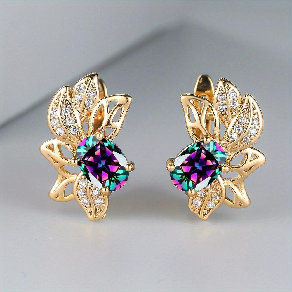 Серьги-капли золотого цвета для женщин, черные серьги с цветком циркона, винтажные серьги для невесты, свадебные украшения, подарок для вечеринки