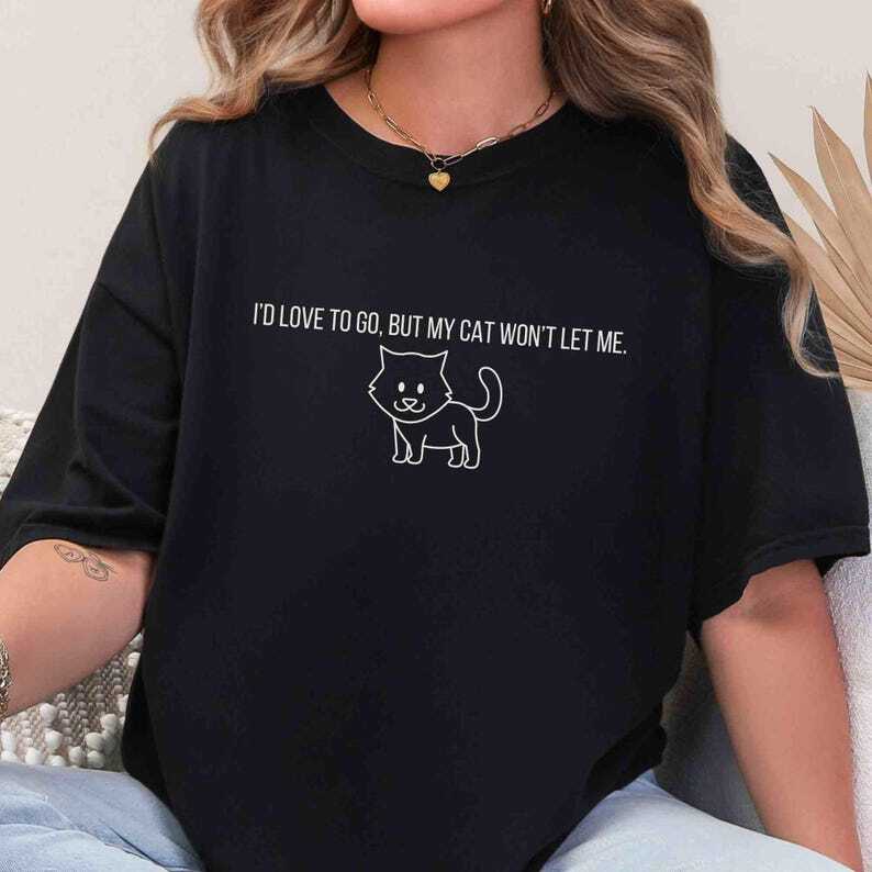 Я бы с удовольствием пошел, но мой кот не пустит Футболка Унисекс Футболка
