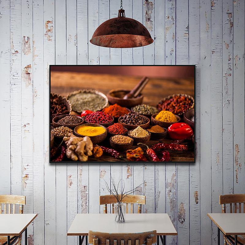 WCIC новые различные кухонные специи вкусные украшения для специй живопись художественная ткань домашний фон украшение стены подвесная картина