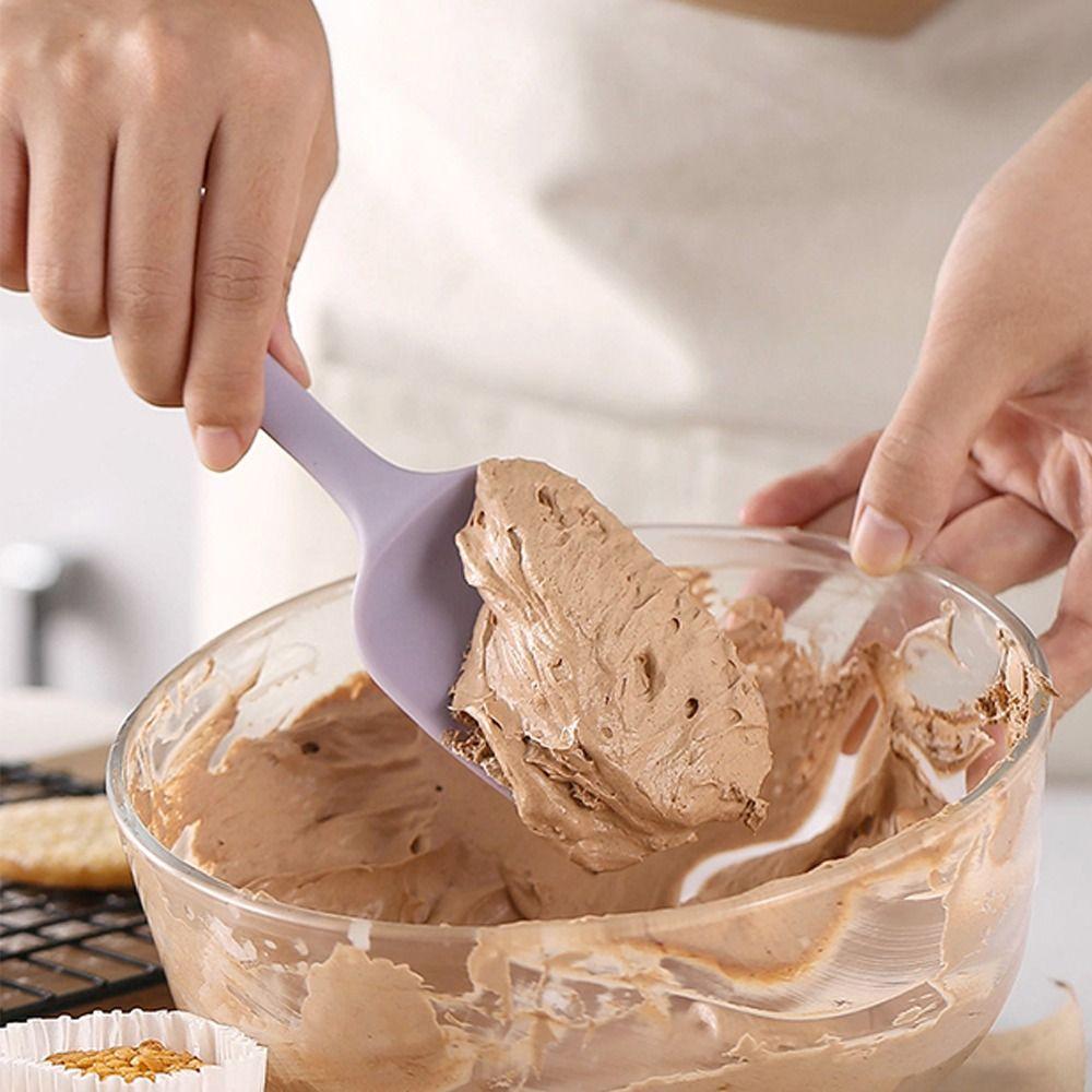 Интегрированная силиконовая лопатка для крема, портативный антипригарный нескользящий скребок для выпечки, лопатка для салата, миксер, аксессуары для выпечки